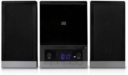 ONN Audio Compact Home CD Music Shelf System تحميل عمودي مع مكبرات صوت ستيريو ديناميكية وشاشة LCD رقمية لراديو AM/FM وخط Aux في ONB-203 (متجدد) in Kuwait