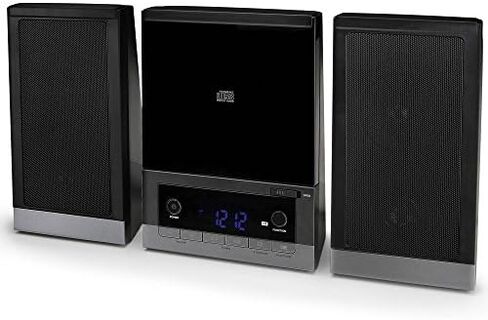 ONN Audio Compact Home CD Music Shelf System تحميل عمودي مع مكبرات صوت ستيريو ديناميكية وشاشة LCD رقمية لراديو AM/FM وخط Aux في ONB-203 (متجدد) in Kuwait