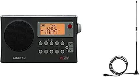 Sangean PR-D4W AM/FM Weather Alert Portable Radio with Bandwidth Narrowing, AM Auto Tracking & ANT-100 External Antenna in Saudi Arabia