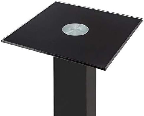 Monoprice Elements Speaker Stand - 18 Inch (Pair) with Cable Management, Strong Tempered Glass Base with Floor Spikes, 139496, Black in Saudi Arabia