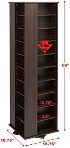 Prepac Large Four-Sided Spinning Tower Storage Cabinet, Espresso in Kuwait