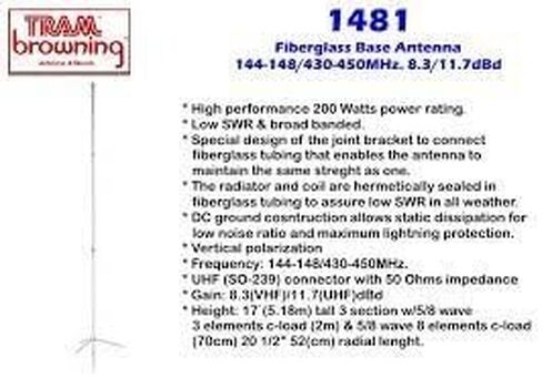 Tram Amateur Dual Band Base Antenna, White (1481) in Saudi Arabia