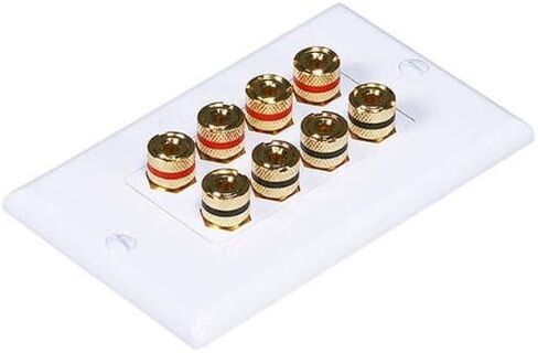 Monoprice 103326 Banana Binding Post Two-Piece Inset Coupler Wall Plate for 4 Speakers in Saudi Arabia