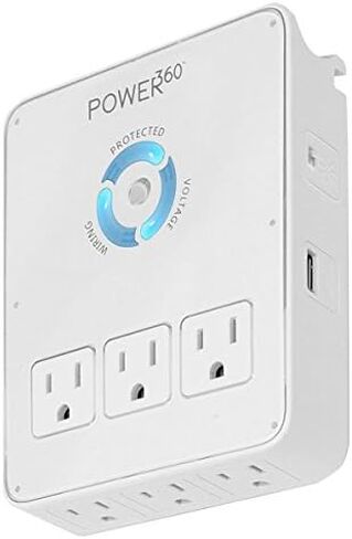 Panamax P360 Dock 6-Outlet Wall Tap/Charging Station, White, 6.8" x 2.9" x 5" in Saudi Arabia