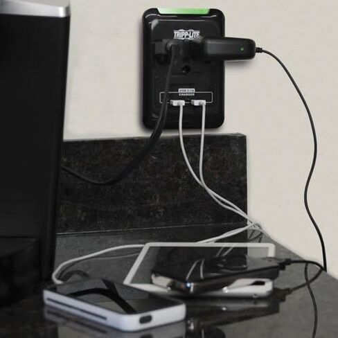 Tripp Lite 3 Outlet Portable Surge Protector Power Strip, Direct Plug in, 2 USB, & $5,000 Insurance (SK30USB) Black in Saudi Arabia