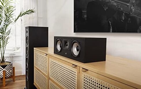 Polk Monitor XT30 Compact Center Channel Speaker - Hi-Res Audio Certified, Dolby Atmos & DTS:X Compatible, 1" Terylene Tweeter & Dual 5.25" Dynamically Balanced Woofer, Midnight Black in Saudi Arabia