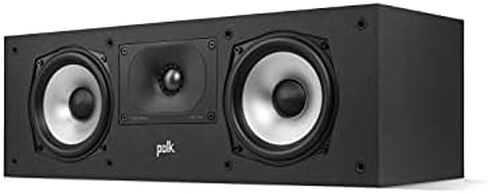 Polk Monitor XT30 Compact Center Channel Speaker - Hi-Res Audio Certified, Dolby Atmos & DTS:X Compatible, 1" Terylene Tweeter & Dual 5.25" Dynamically Balanced Woofer, Midnight Black in Saudi Arabia