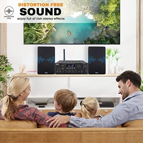 Home Theater Wooden Bookshelf Speakers - Wall-Mountable with 0.75'' Silk Dome Tweeter and Aluminum Voice Coils, Pair, Neat Black Color, Gold Plated 5 Way Binding Post - PSMSP6 in Kuwait