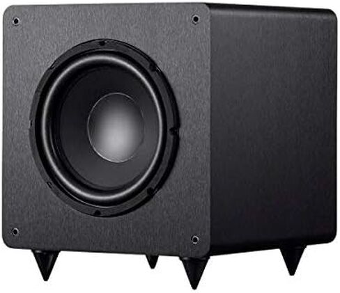 Monoprice SW-10 150 Watt RMS (300 Watt Peak) مضخم صوت يعمل بالطاقة 10 بوصة، تصميم مستورد، تحكم متغير في الطور، مرشح تمرير منخفض متغير، للمسرح المنزلي in Saudi Arabia