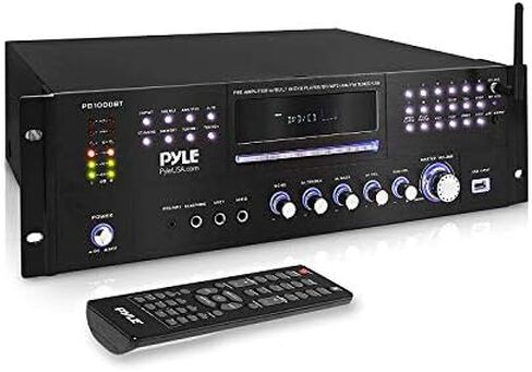 4 Channel Pre Amplifier Receiver - 1000 Watt Rack Mount Bluetooth Home Theater-Stereo Surround Sound Preamp Receiver W/Audio/Video System, CD/DVD Player, AM/FM Radio, MP3/USB Reader - Pyle PD1000BT in Saudi Arabia