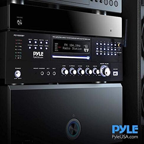 4 Channel Pre Amplifier Receiver - 1000 Watt Rack Mount Bluetooth Home Theater-Stereo Surround Sound Preamp Receiver W/Audio/Video System, CD/DVD Player, AM/FM Radio, MP3/USB Reader - Pyle PD1000BT in Saudi Arabia