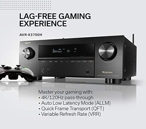 دينون جهاز استقبال AVR-X3700H 8K UHD 9.2 قناة (105 واط × 9) موديل 2020 - صوت وفيديو ثلاثي الابعاد مع تقنية اي ماكس معززة، مصمم للالعاب وبث الموسيقى واليكسا + هيوس (توقف الشركة المصنعة) in Kuwait