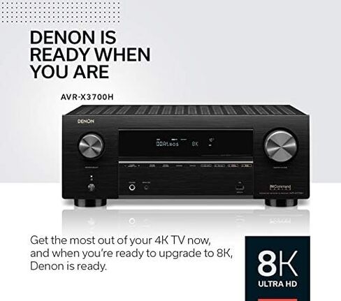 دينون جهاز استقبال AVR-X3700H 8K UHD 9.2 قناة (105 واط × 9) موديل 2020 - صوت وفيديو ثلاثي الابعاد مع تقنية اي ماكس معززة، مصمم للالعاب وبث الموسيقى واليكسا + هيوس (توقف الشركة المصنعة) in Kuwait