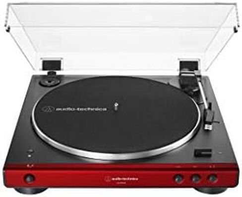 Audio-Technica AT-LP60XBT-RD حزام تلقائي بالكامل، أقراص أسطوانية ستيريو للتشغيل، أحمر/أسود، بلوتوث، Hi-Fi، سرعتان in Kuwait