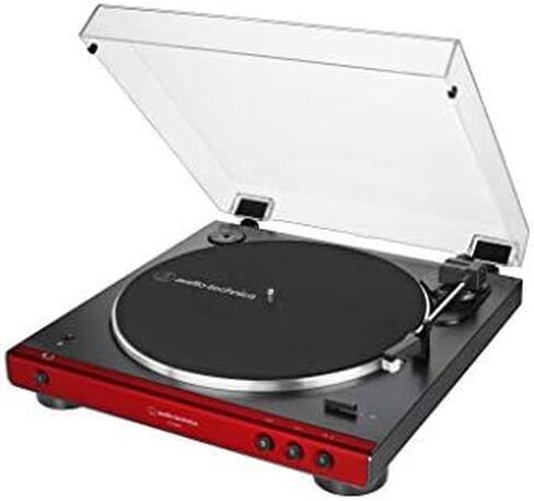 Audio-Technica AT-LP60XBT-RD حزام تلقائي بالكامل، أقراص أسطوانية ستيريو للتشغيل، أحمر/أسود، بلوتوث، Hi-Fi، سرعتان in Kuwait
