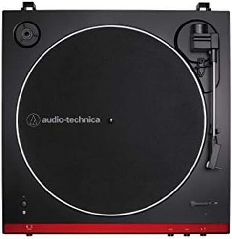 Audio-Technica AT-LP60XBT-RD حزام تلقائي بالكامل، أقراص أسطوانية ستيريو للتشغيل، أحمر/أسود، بلوتوث، Hi-Fi، سرعتان in Kuwait