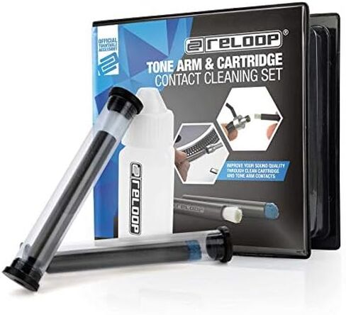 Reloop Cleaning Set for Turntable Tone Arm and Cartridge Contacts, Also Cleans Stylus and Needles, Includes Wet and Dry Brushes, 10ml Liquid Cleaning Fluid and Storage Carry Case in Saudi Arabia