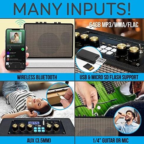 Pyle Wireless Bluetooth Karaoke Speaker - 180W Portable Rechargeable BT Audio System w/TWS, Recording, FM Radio, AUX/MP3/USB/SD, 6.5mm Mic in, Includes Remote Control, Carrying Strap in Saudi Arabia