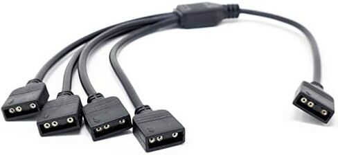 70cm Premium Sleeved 3-Pin 1 to 5 Addressable (ARGB) Splitter Cable (Black, F04-15AS70-BK) in Saudi Arabia
