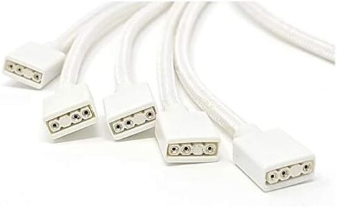 70cm Premium Sleeved 3-Pin 1 to 5 Addressable (ARGB) Splitter Cable (Black, F04-15AS70-BK) in Saudi Arabia