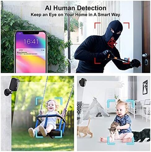 LaView Security Camera Outdoor,Rechargeable Battery Powered 9600mAh,Wireless Security Camera Waterproof, WiFi Camera 1080P HD,Include 1 32GB SD Card,AI Motion Detection,Night Vision,USA Cloud Service… in Kuwait