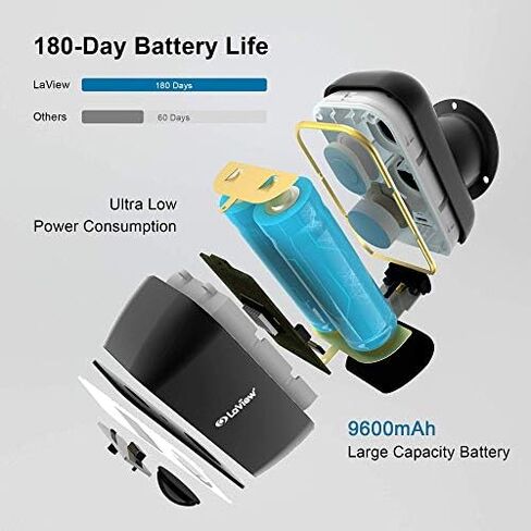LaView Security Camera Outdoor,Rechargeable Battery Powered 9600mAh,Wireless Security Camera Waterproof, WiFi Camera 1080P HD,Include 1 32GB SD Card,AI Motion Detection,Night Vision,USA Cloud Service… in Kuwait