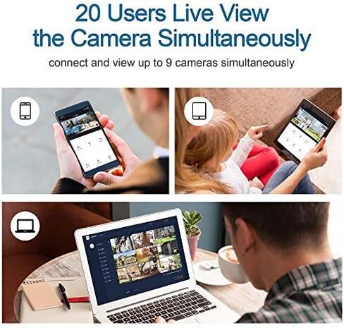 كاميرا LaView Security في الهواء الطلق بدقة 1080 بكسل عالية الدقة، كاميرات Wi-Fi، كاميرات أمان منزلية مع كشف الحركة، صوت ثنائي الاتجاه، رؤية ليلية، بروتوكول ONVIF، متوافق مع Alexa، فتحة بطاقة Micro SD والتخزين السحابي الأمريكي in Kuwait