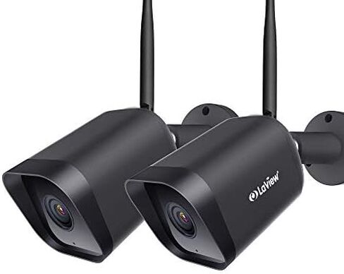 كاميرا LaView Security في الهواء الطلق بدقة 1080 بكسل عالية الدقة، كاميرات Wi-Fi، كاميرات أمان منزلية مع كشف الحركة، صوت ثنائي الاتجاه، رؤية ليلية، بروتوكول ONVIF، متوافق مع Alexa، فتحة بطاقة Micro SD والتخزين السحابي الأمريكي in Kuwait