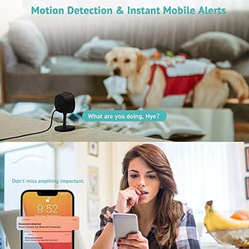 كاميرا LaView الأمنية بدقة 2K، كاميرات رؤية ليلية واضحة لأمن المنزل في الداخل، متوافقة مع Alexa، كشف الحركة، صوت ثنائي الاتجاه، تخزين سحابي/فتحة SD in Kuwait