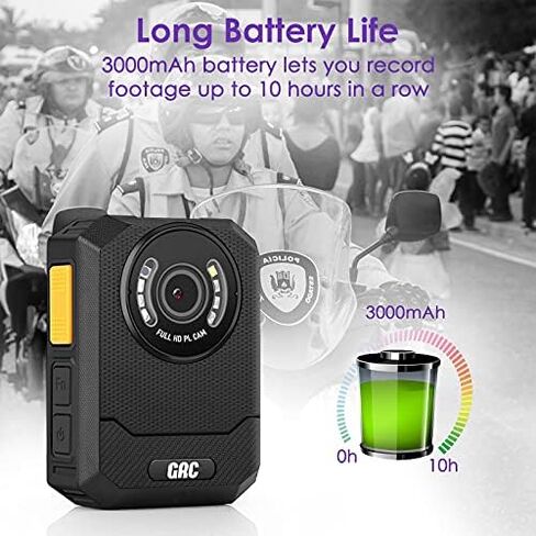GRC 1440P Police Body Camera with Audio, 64GB Memory, Night Vision,2 Inch Display,Portable Waterproof Body Worn Camera,Premium Body Cam for Law Enforcement Recorder,Personal Use in Saudi Arabia