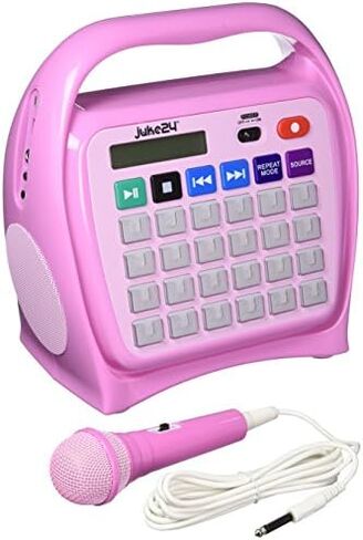 Hamilton Buhl Juke24 Portable Digital Jukebox with CD Player & Karaoke Function, Red/Yellow in Saudi Arabia