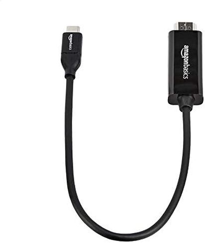 Amazon Basics Premium Aluminum USB-C (Source) to HDMI (Display) Cable Adapter (Thunderbolt 3 Compatible) 4K@60Hz, 3-Foot, Black in Kuwait