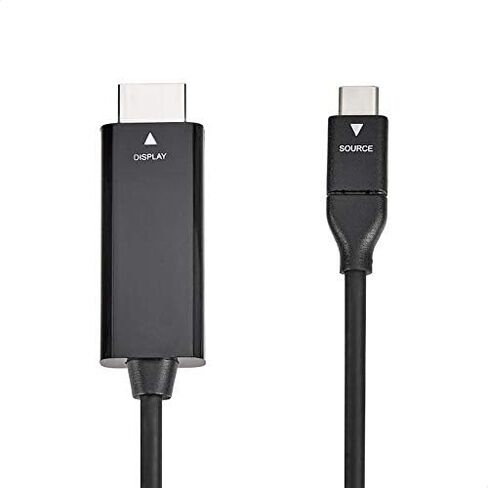 Amazon Basics Premium Aluminum USB-C (Source) to HDMI (Display) Cable Adapter (Thunderbolt 3 Compatible) 4K@60Hz, 3-Foot, Black in Kuwait