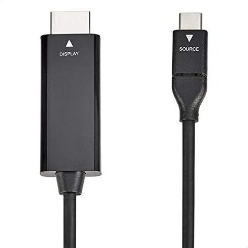 Amazon Basics Premium Aluminum USB-C (Source) to HDMI (Display) Cable Adapter (Thunderbolt 3 Compatible) 4K@60Hz, 3-Foot, Black in Kuwait