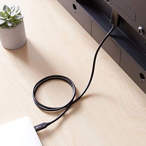 Amazon Basics Premium Aluminum USB-C (Source) to HDMI (Display) Cable Adapter (Thunderbolt 3 Compatible) 4K@60Hz, 3-Foot, Black in Kuwait