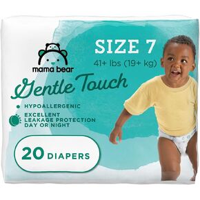 علامة أمازون التجارية - حفاضات Mama Bear Gentle Touch، لا تسبب الحساسية، مقاس 4، 148 قطعة (4 عبوات من 37 قطعة)، أبيض in Kuwait