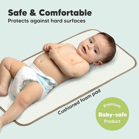 KeaBabies Portable Diaper Changing Pad, Easy Wipe Clean, 25x13 (Black Geo) | Foldable Waterproof Baby Changing Mat for Diaper Bag, Compact, Lightweight, Newborn, Infant, Baby Changer Travel Essential in Saudi Arabia