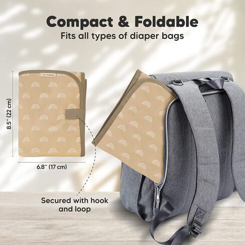 KeaBabies Portable Diaper Changing Pad, Easy Wipe Clean, 25x13 (Black Geo) | Foldable Waterproof Baby Changing Mat for Diaper Bag, Compact, Lightweight, Newborn, Infant, Baby Changer Travel Essential in Saudi Arabia