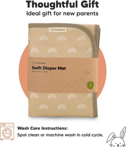 KeaBabies Portable Diaper Changing Pad, Easy Wipe Clean, 25x13 (Black Geo) | Foldable Waterproof Baby Changing Mat for Diaper Bag, Compact, Lightweight, Newborn, Infant, Baby Changer Travel Essential in Saudi Arabia