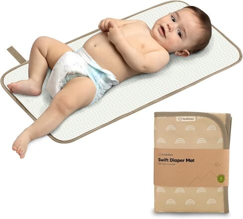KeaBabies Portable Diaper Changing Pad, Easy Wipe Clean, 25x13 (Black Geo) | Foldable Waterproof Baby Changing Mat for Diaper Bag, Compact, Lightweight, Newborn, Infant, Baby Changer Travel Essential in Saudi Arabia