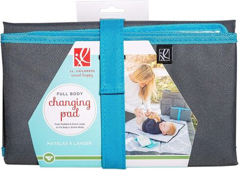 J.L. Childress Full Body Portable Changing Pad for Babies - Diaper Changing Mat for Travel, Baby Accessory Essentials, Wipeable & Water-Resistant, Foldable & Compact, Fully Padded, Extra Large - Black in Saudi Arabia