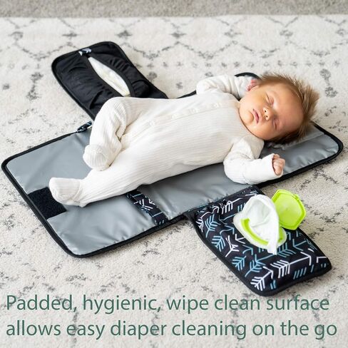 Lil Fox Portable Diaper Changing Pad - One-Hand Design - Grey Arrows in Saudi Arabia