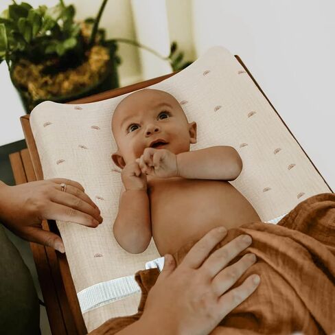 Muslin Changing Pad Cover for Baby Girls Boys, Cotton Natural Comfort Diaper Change Table Pad Covers, Ultra Soft Breathable Boho Changing Pad Sheets, 2Pack (Sunshine & Brown) in Saudi Arabia