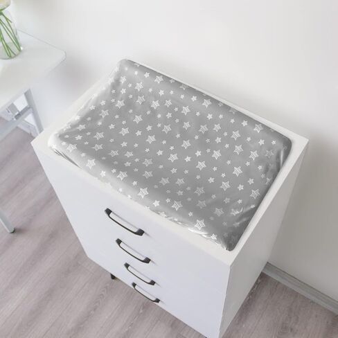 Changing Pad Cover for Boys Girls, Soft Unisex Diaper Change Table Sheets | Fit 32"x16" Contoured Pad, Comfy Cozy 2-Pack Cradle Sheets, Grey & White in Kuwait
