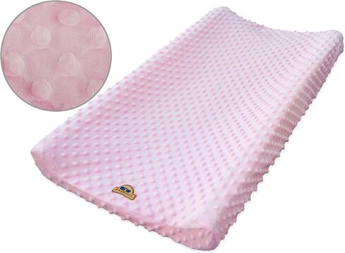 BlueSnail Ultra Soft Minky Dot Changing Pad Cover 2 Pack (Gray+Pink, 2 Pack) in Kuwait