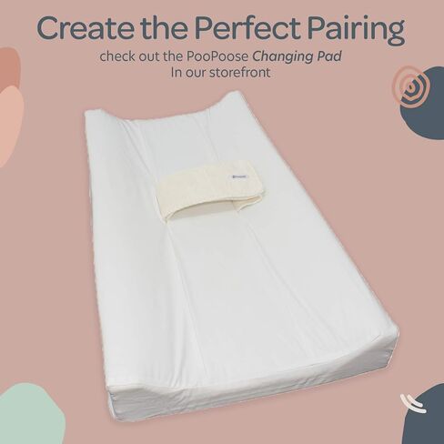 PooPoose Baby Changing Pad with Secure Strap 32" x 16", Changing Diaper Mat for Table Dresser Change Station Soft, White in Saudi Arabia