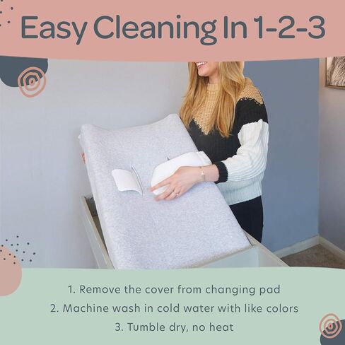 PooPoose Baby Changing Pad with Secure Strap 32" x 16", Changing Diaper Mat for Table Dresser Change Station Soft, White in Saudi Arabia