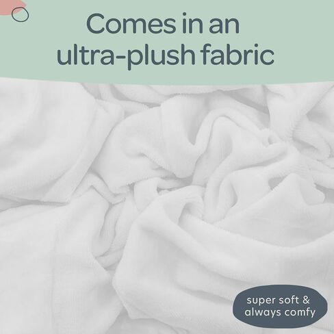 PooPoose Baby Changing Pad with Secure Strap 32" x 16", Changing Diaper Mat for Table Dresser Change Station Soft, White in Saudi Arabia