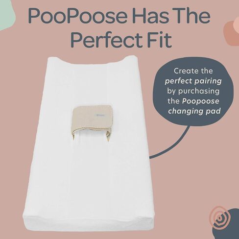 PooPoose Baby Changing Pad with Secure Strap 32" x 16", Changing Diaper Mat for Table Dresser Change Station Soft, White in Saudi Arabia