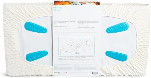 Munchkin® Secure Grip Waterproof Baby Changing Pad for Dresser, Wipeable Contoured Diaper Changing Mat with Safety Straps and Non-Slip Grip, 14.75 x 31, White in Saudi Arabia